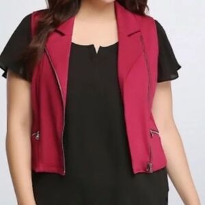 Torrid Cranberry Asymmetrical Vest